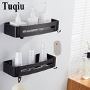 GobekUsa Black Aluminum Bathroom Corner Shelf Wall Mounted