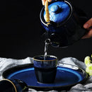 GobekUsa Blue Ceramic Tea Kettle Set - Porcelain Teaware Set