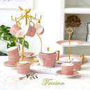 GobekUsa Gold Porcelain Coffee & Tea Set - Luxury Bone China Porcelain Coffeeware