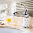 GobekUsa Gold Brass Diamond Basin Faucet Single Handle Hot & Cold Mixer Tap