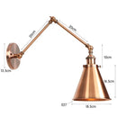 GobekUsa Iron Loft Retro Wall Lamp Sconce Indoor LED Industrial Black Brass