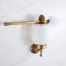 GobekUsa Brass Antique Bath Hardware Set: Towel Rack, Paper Holder, Towel Hanger, Toilet Brush Holder