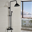 GobekUsa Black Bronze Rainfall Shower Faucet Set with 8" Head for Wall Mount