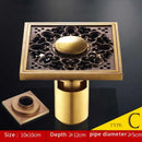 GobekUsa Antique Brass Fish Style Shower Drain 10cm Square Floor Drainer