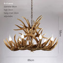 GobekUsa Antler Chandelier: American Retro Resin Horn Deer Lamps for Rustic Indoor Decor