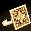 GobekUsa Golden Square Floor Waste Drain 4cm, Luxury Bathroom Shower Grate 10cm * 10cm
