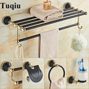 GobekUsa Gold Black Bathroom Accessories Set, Towel Bar, Toilet Brush Holder, Paper Holder