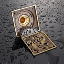 GobekUsa Antique Brass Square Fish Carved Bathroom Floor Drain Hair Strainer