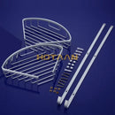 GobekUsa Aluminium Double Shelf Kitchen and Bathroom Corner Basket Angel Rack