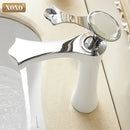 GobekUsa Diamond Golden Black Basin Faucet Single Handle Bathroom Sink Mixer Tap