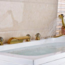GobekUsa LED Waterfall Bath Tub Faucet with Handshower