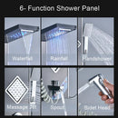 GobekUsa Black LED Shower Panel Tower with Digital Screen and Thermostatic Mixer