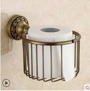 GobekUsa Copper Carved Bathroom Accessories Set: Towel Shelf, Towel Bar, Paper Holder, Cloth Hook