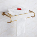 GobekUsa Brass Antique Bath Hardware Set: Towel Rack, Paper Holder, Towel Hanger, Toilet Brush Holder