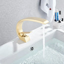 GobekUsa Brushed Gold Basin Faucet, Deck Mounted Wash Basin Mixer for Bathroom