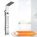 GobekUsa Black LED Waterfall Rain Shower Panel with Massage Sprayer and Bidet Tap