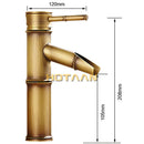 GobekUsa Antique Brass Bamboo Single Handle Basin Faucet