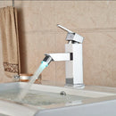 GobekUsa LED 3 Color Bidet Faucet, Single Handle Deck Mount Washbasin Mixer Tap, Chrome