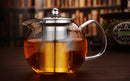 GobekUsa Glass Teapot with Stainless Steel Infuser, Clear Borosilicate, Heat Resistant, Flower Tea Pot