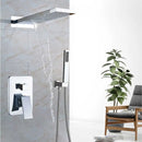 GobekUsa Golden Chrome Rain Shower Faucet Set with 3-Way Mixer Valve