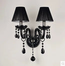 GobekUsa Crystal Wall Lamp with Candle LED E14 Bulbs in Black