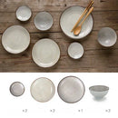 GobekUsa Japanese Style Ceramic Dinner Set - Blue Tableware Set with Bowl and Plate