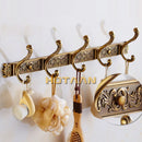 GobekUsa Antique Brass Robe Hook Towel Holder Bathroom Accessories Wall Mount