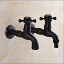 GobekUsa Brass Black Oil Brushed Double Washing Machine Faucet Tap