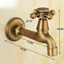 GobekUsa Antique Brass Wall Mount Bibcock Faucet for Garden and Bathroom