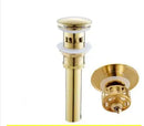 GobekUsa Brass Basin Faucet: Gold/Chrome Double Handle Bathroom Sink Tap, Deck Mounted-Widespread