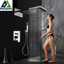 GobekUsa Golden Chrome Rain Shower Faucet Set with 3-Way Mixer Valve