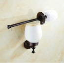 GobekUsa Carved Flowers Blackened Copper Bathroom Accessories Set