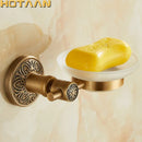 GobekUsa Antique Brass Wall Mounted Soap Dish - Bathroom Glass Holder