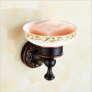 GobekUsa Carved Flowers Blackened Copper Bathroom Accessories Set