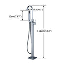 GobekUsa Freestanding Tub Faucet with Handshower: Brushed Nickel Floor Mounted Mixer Tap