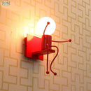 GobekUsa Cartoon Children Iron Wall Lamps for Nordic Modern Living Bedroom Decor