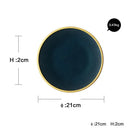 GobekUsa Ceramic Dinner Plate - Gold Edged Steak Dish - High Quality Japan Style Partyware