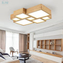GobekUsa Japanese Solid Wood Ceiling Lamp for Home Living Room Bedroom Study