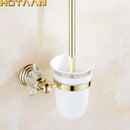 GobekUsa Gold Ceramic Wall Mount Toilet Brush Holder Standard Size