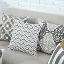 GobekUsa Grey Pink Geometric Embroidered Cushion Cover, 45x45cm