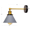 GobekUsa Industrial Gold Wall Lighting, E27 Wall Mount Lamp for Home Decor