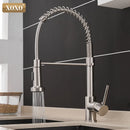 GobekUsa Brushed Nickel Kitchen Faucet Pull Out Swivel Mixer Tap 1343A-S