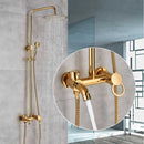 GobekUsa Black Bathroom Shower Faucet Mixer with 8" Rainfall Shower, Wall Mount Tub Spout
