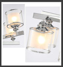 GobekUsa Double Glass LED Crystal Chandelier in Chrome Finish for Living Room