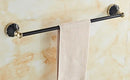 GobekUsa Gold Black Bathroom Accessories Set, Towel Bar, Toilet Brush Holder, Paper Holder