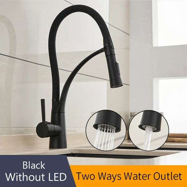 GobekUsa LED Kitchen Faucet with Rubber Design and Single Handle Pull Down, photo 12 of 12