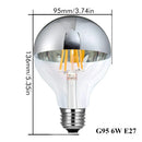 GobekUsa 8W LED Filament Dimmable G45 Silver Mirror Top Bulb E12 Warm White 2700K