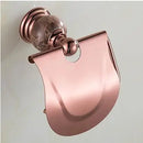 GobekUsa Brass & Jade Rose Gold Bathroom Set: Paper Holder, Towel Bar, Soap Basket