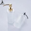 GobekUsa Frosted Glass Liquid Soap Dispenser with Brass Head - 200ml