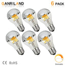 GobekUsa LED Filament Bulb A19 Silver Bowl 8W 800lm Dimmable CRI 85 2700K 6000K Warm Cold